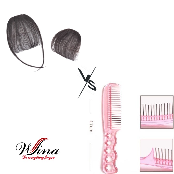 [Mã BMBAU50 giảm 7% đơn 99K] Combo [ Tóc Mái Thưa Thật / Tơ + Lược Đinh ] WINA CBLDMT-1