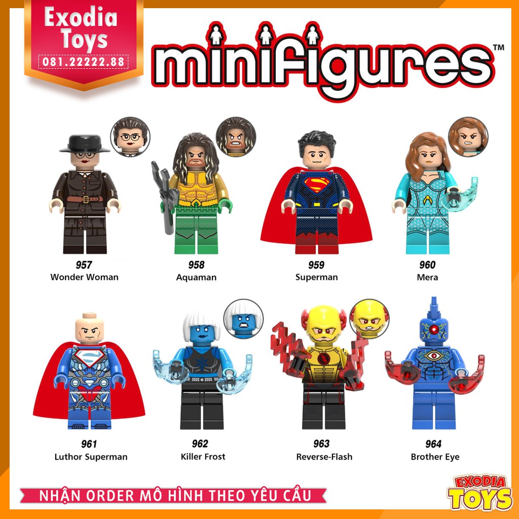 Xếp hình minifigure nhân vật siêu anh hùng Justice League vũ trụ DC Comics - Đồ Chơi Lắp Ghép Sáng Tạo - X0219