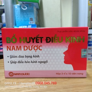 Bổ huyết điều kinh Nam Dược giảm đau bụng kinh, kinh nguyệt không đều