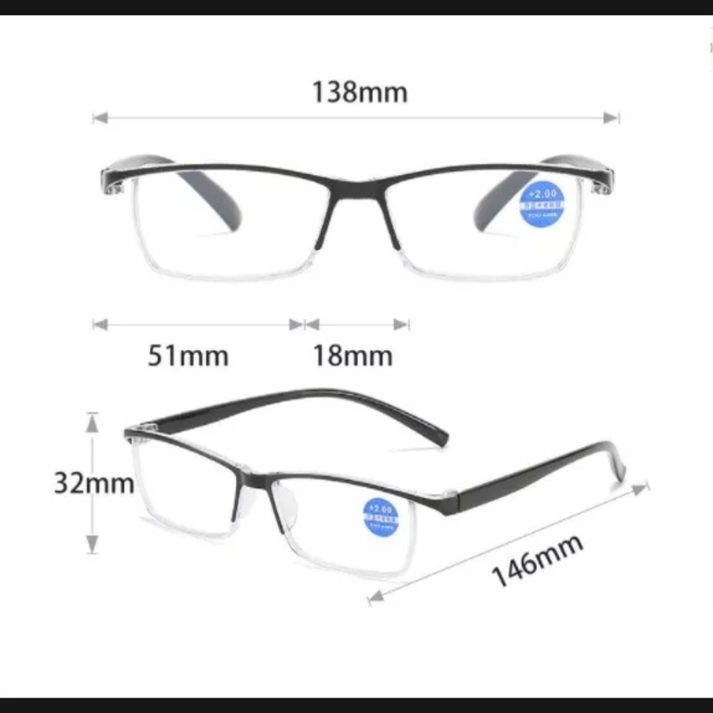 Kính lão bền đẹp gọng đuôi dẻo chuẩn độ dành cho người già từ 0.5-4.0 giá rẻ L01