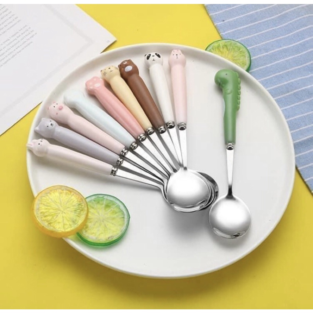 Thìa INOX 304 Cao Cấp Hình Thú Ngô Nghĩnh Cho Bé