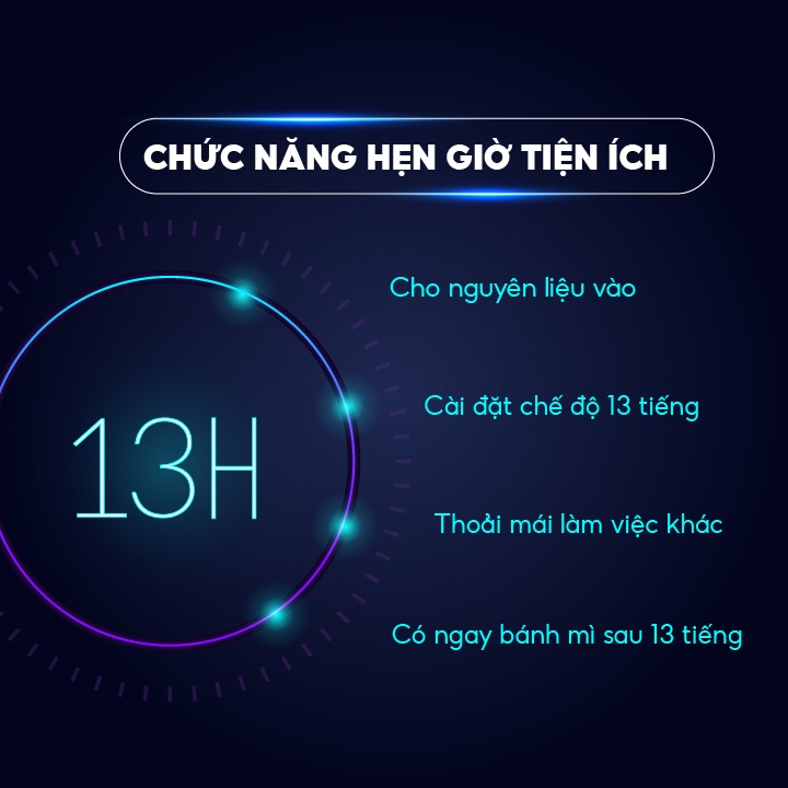 Máy làm bánh mì tự động Gevi GEBMA333-V đa năng 12 chế độ tự động, máy nướng bánh tại nhà - Bảo hành 1 năm