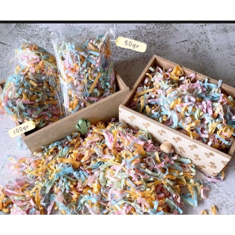 500 sợi thun buộc tóc màu pastel sợi to tặng kèm túi zip xinh xắn