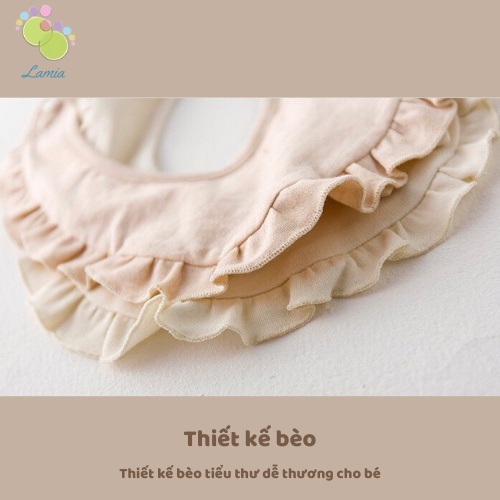 Yếm Nơ Tròn Bé Gái Cotton Organic Hữu Cơ Tự Nhiên