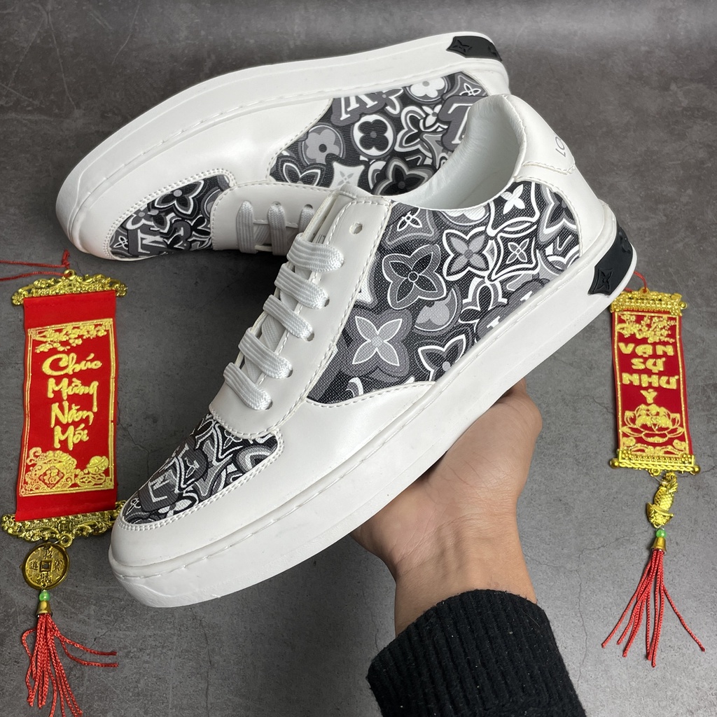 Giày Sneaker LV Trắng đế Cao Su Cao Cấp - Giày LV Trắng Cho Nam
