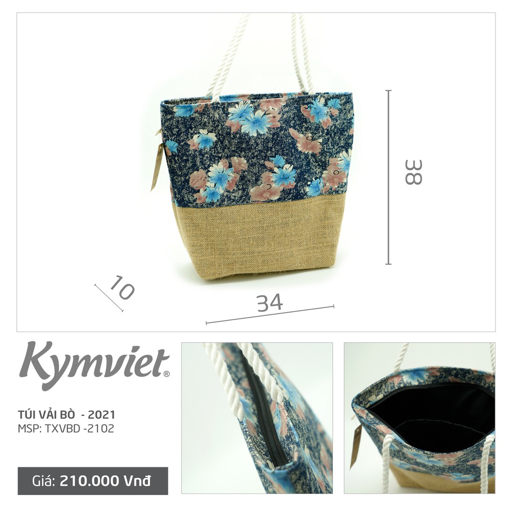 [Tặng lót cốc] Túi Tote Cói Vintage Đi Biển Kymviet 100% Handmade [TXVBD-2102]