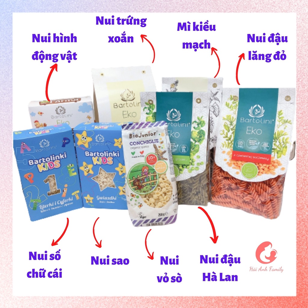 Nui Mì Hữu Cơ Nhập Khẩu Nhiều Hình, Nhiều Vị Cho Bé Ăn Dặm - Gói 50g