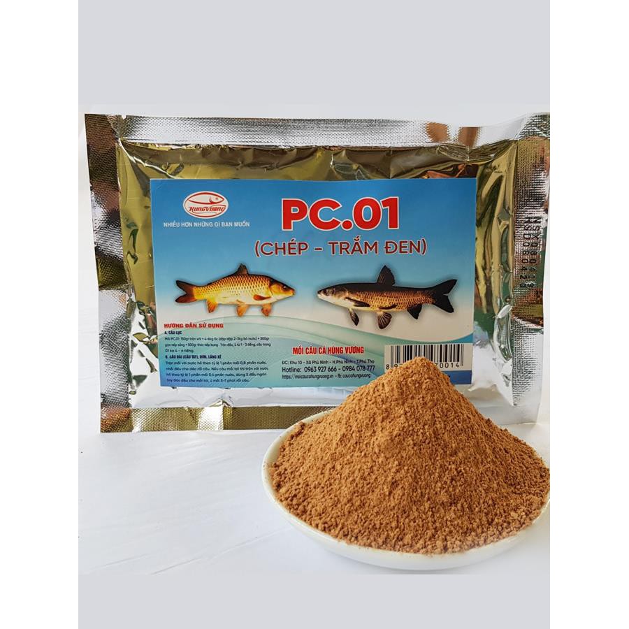 Mồi câu cá PC01 loại 150gr Mồi câu Hùng Vương - chuyên dùng trị cá chép, trắm đen sản phẩm tốt 99