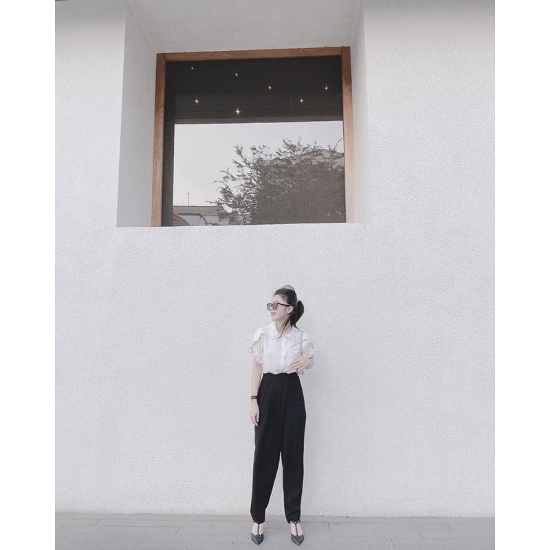 [Mã WASKT410K giảm 10K đơn 50K] ANU242 - ÁO SƠ MI TRẮNG CỘC TAY 2 BÈO | BigBuy360 - bigbuy360.vn