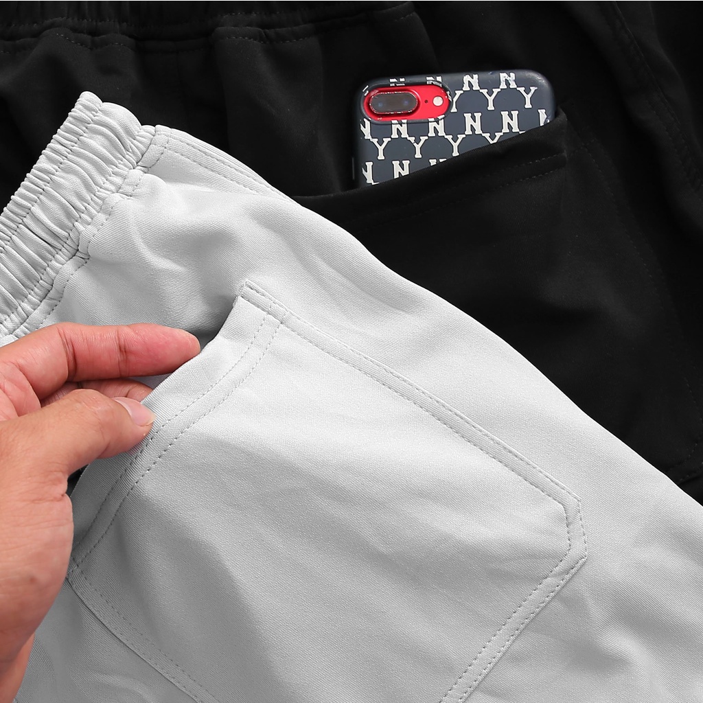 Quần short thể thao SAT vải thun poly cao cấp, dày dặn, co giãn nhẹ, chuẩn form - QC02