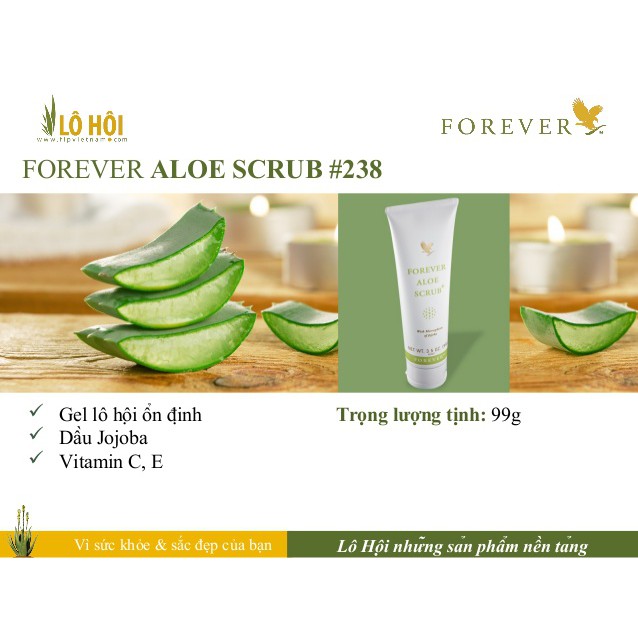 SỮA RỬA MẶT TẨY TẾ BÀO CHẾT Forever Aloe Scrub_238flp. Sản Phẩm Lô Hội.