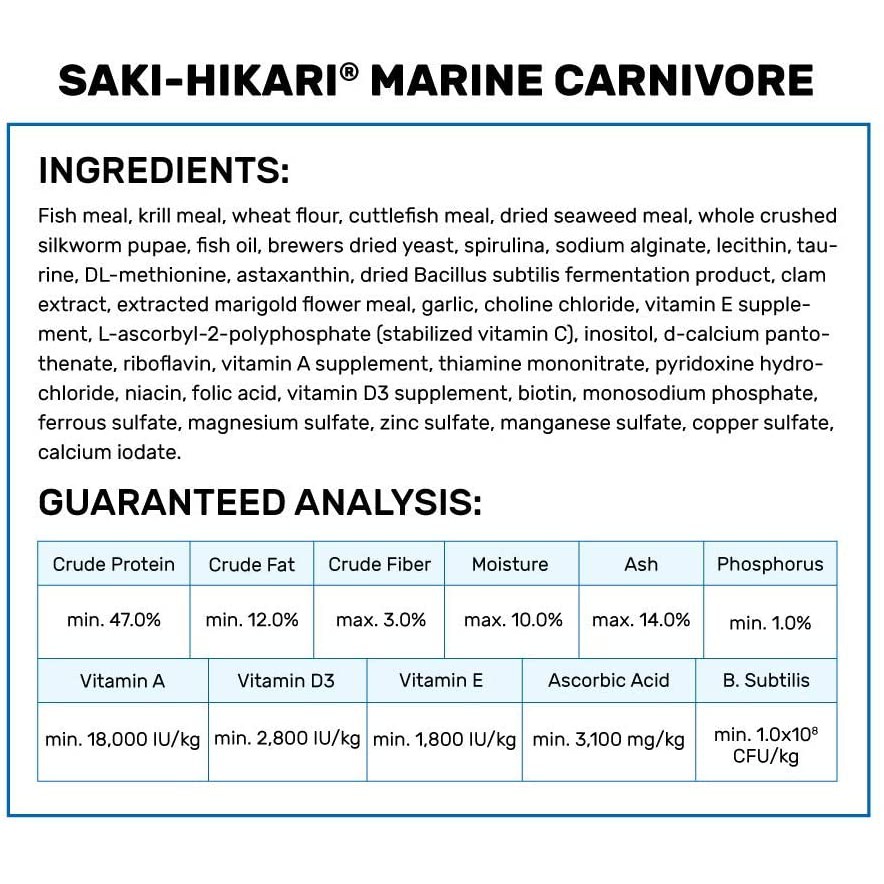 Thức ăn cho cá biển ăn thịt SAKI-HIKARI MARINE CARNIVORE - thức ăn cá biển cao cấp - hồ cá biển - bể nước mặn