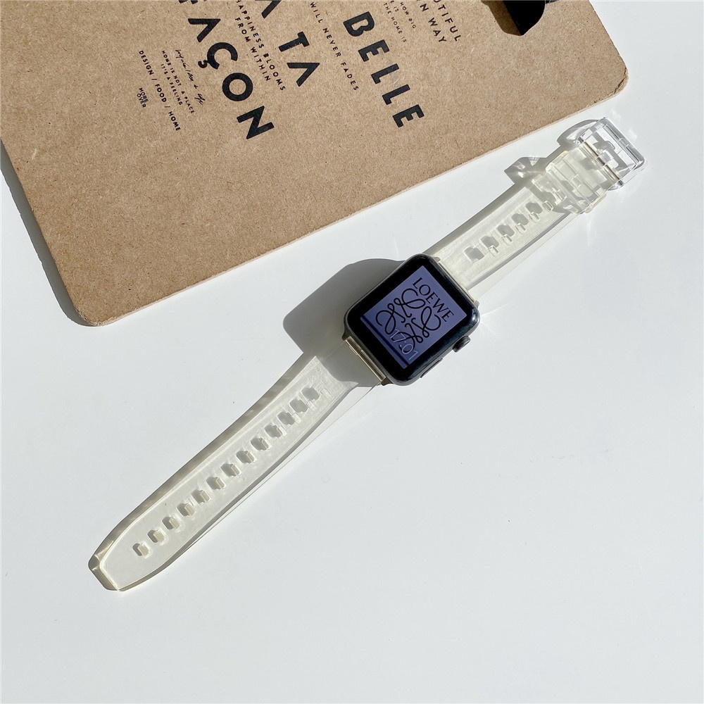 Dây Đeo Đồng Hồ Thể Thao Trong Suốt Thay Đổi Màu Sắc Dành Cho iWatch 6 5 4 3 2 SE 38mm 40mm 42mm 44mm