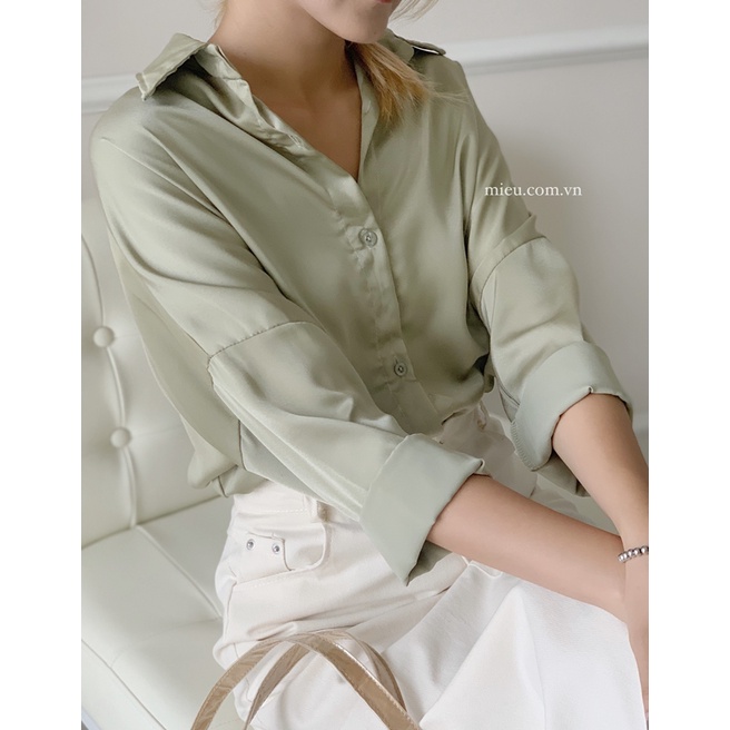 MIỀU_ÁO SƠ MI VẢI PHI BÓNG MAKI SHIRT