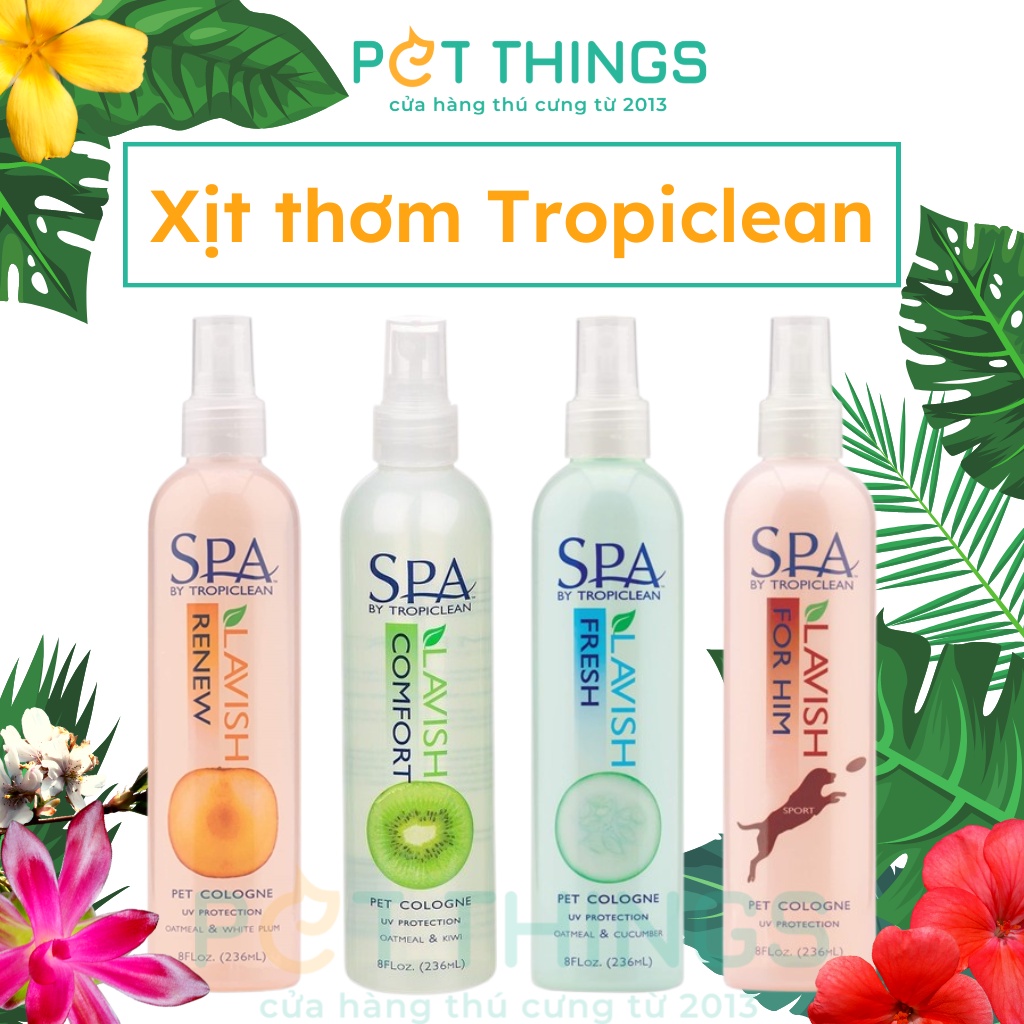 Xịt thơm dưỡng lông cho chó mèo Tropiclean 145ml