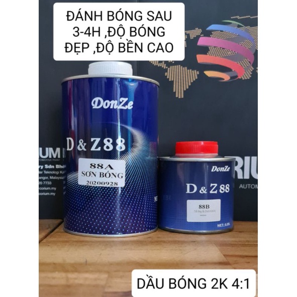 Dầu bóng 2K nhanh khô Donze (tỷ lệ pha 4:1)(Sơn ôtô xe máy)