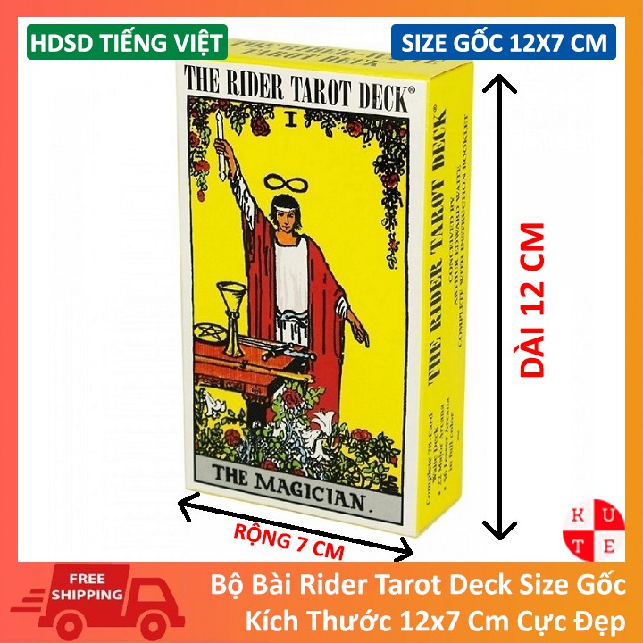 [Size Gốc] Combo Bài Tarot Rider Smith 7x12 Cm 78 Lá Bài Tặng Link Hướng Dẫn Tiếng Việt Và Túi Đá Thảm