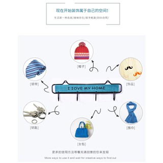 Móc treo đồ móc treo quần áo I love my home - Decor đồ trang trí theo phong cách biển Địa Trung Hải