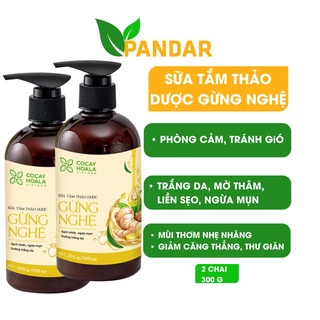 Sữa tắm thảo dược gừng nghệ cỏ cây hoa lá chai 300g PANDAR