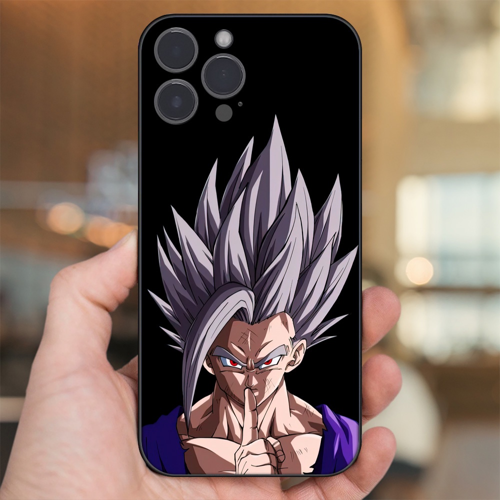 Ốp lưng iPhone 13 Pro Max dẻo đen cạnh vuông in hình Gohan Dragon Ball