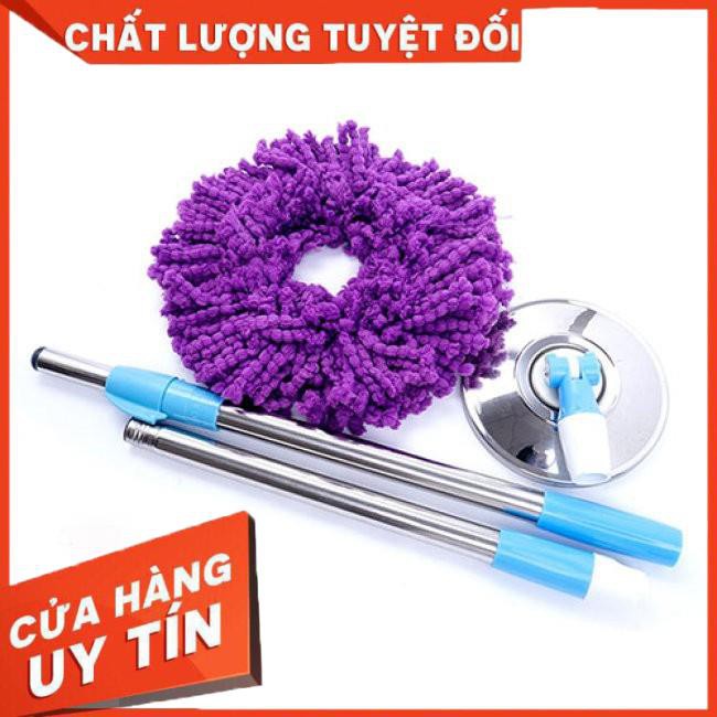 Bộ cán chổi lau nhà kèm bông lau xoay 360 tiện dụng, Bộ lau nhà san hô siêu sạch