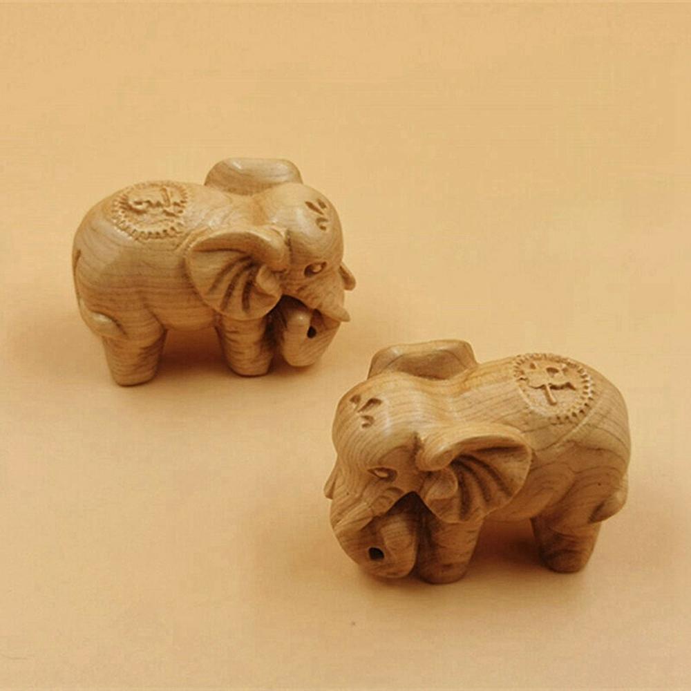 Phụ Kiện Trang Trí Nhà Cửa Hình Chú Voi Bằng Gỗ Mang Lại May Mắn