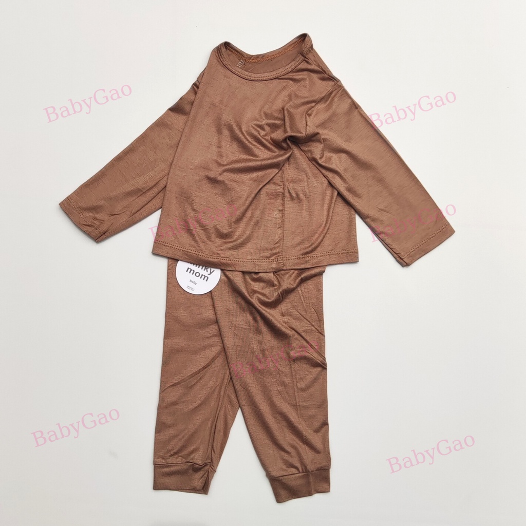 Đồ Bộ Bé Gái Bé Trai Vải Thun Lạnh Basic Mềm Mát Minkymom, Quần Áo Trẻ Em - Bộ Dài Tay Cho Bé Mặc Ngủ Điều Hòa BabyGao