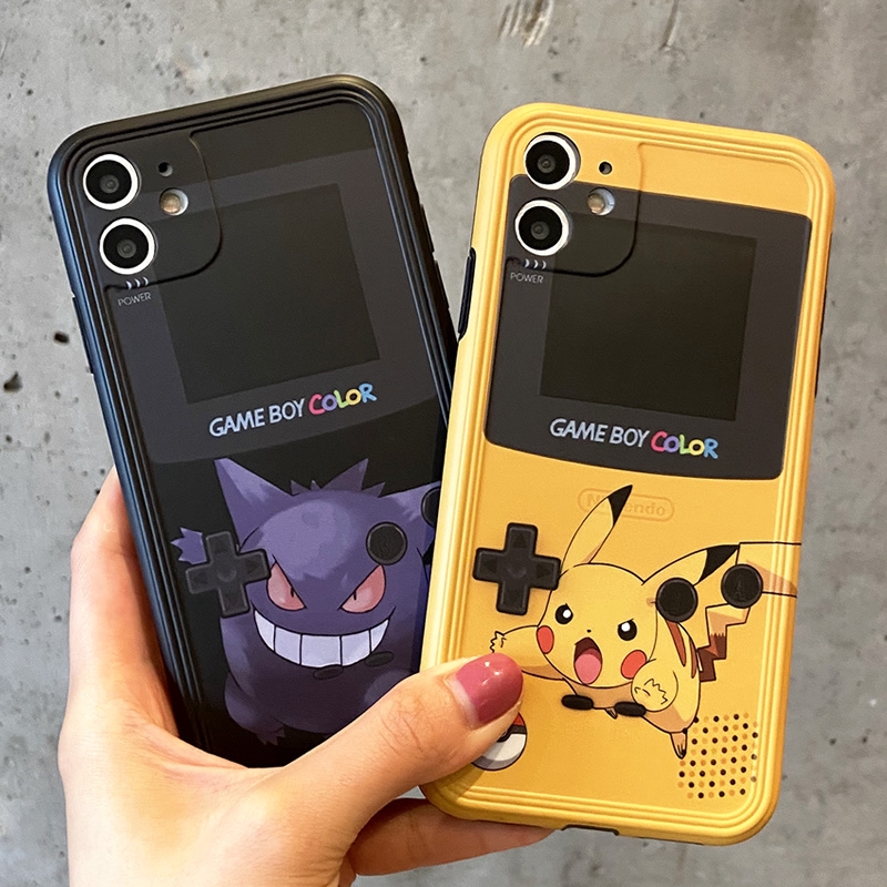 Ốp điện thoại hình máy chơi game Geng Gui Pikachu cho iPhone 13 12/7/8 Plus/X/XS/XR/XS MAX/11/11 PRO/11 Pro MAX/SE2