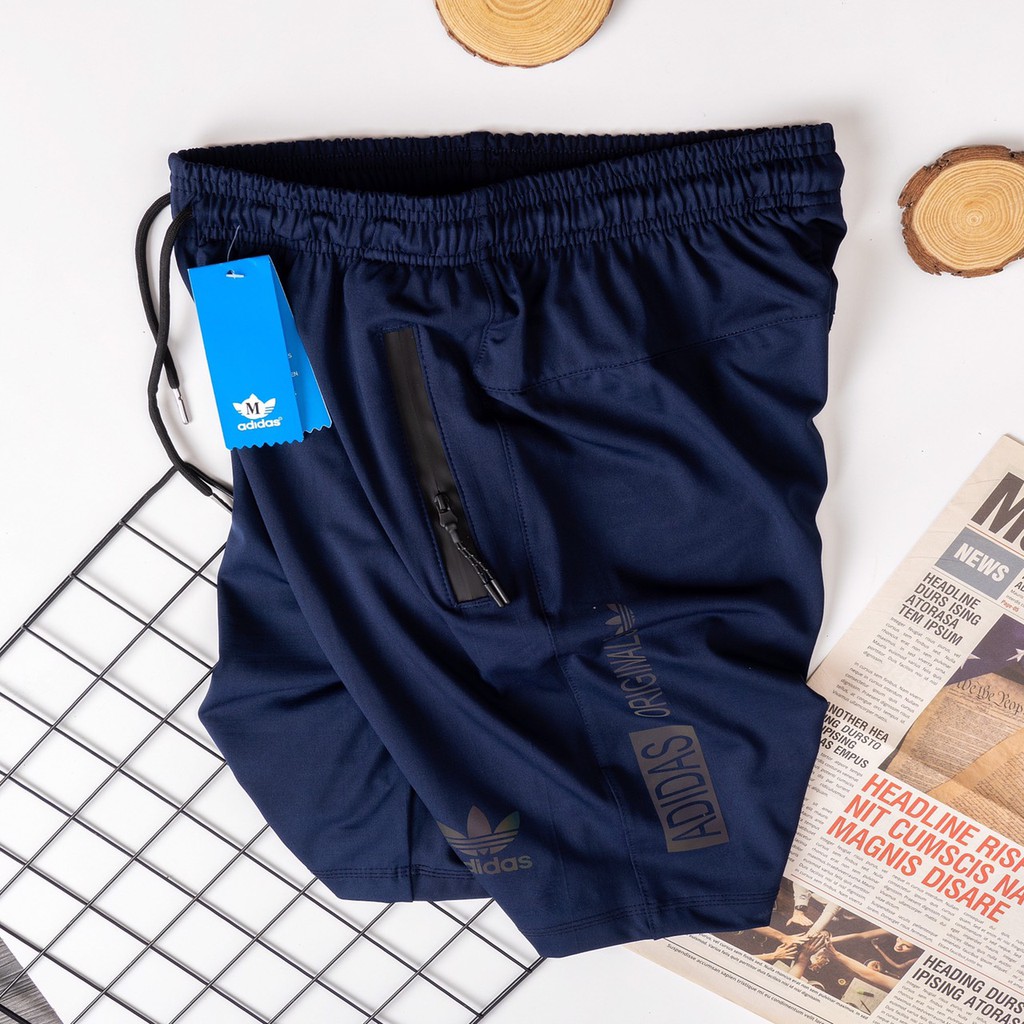 Quần short nam thể thao cao cấp, chất liệu thun poly thoáng mát thiết kế logo chữ phản quang mới lạ tập gym dạo phố QS67 | BigBuy360 - bigbuy360.vn
