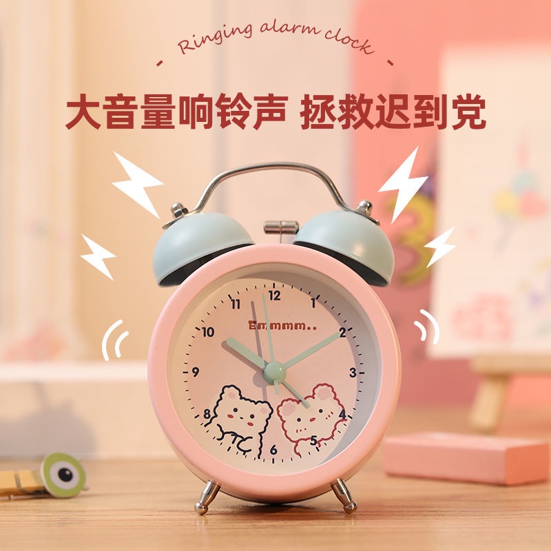 Đồng Hồ Báo Thức Dạ Quang Họa Tiết Hoạt Hình Sáng Tạo Cỡ 3.10 Cho Học Sinh