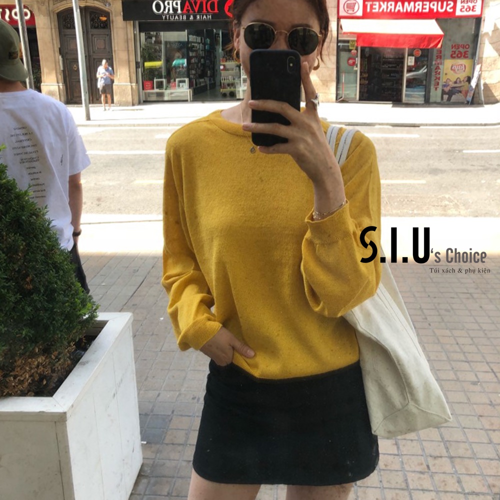TÚI tole nữ vải canvas cao cấp dày dặn đeo vai đeo chéo túi xách nữ basic phong cách Hàn Quốc Siu's Choice- SIUBB11
