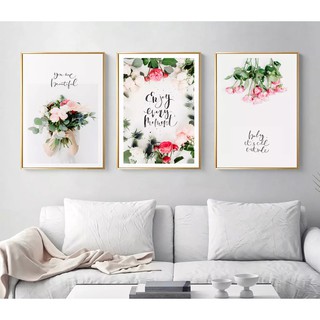 Bộ 3 tranh treo tường canvas hoa hồng VIP162- 30 x 45