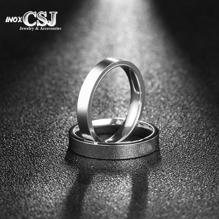 Combo 10 Nhẫn trơn inox bản 4mm sáng đẹp không đen hợp thời trang mang cá tính độc đáo