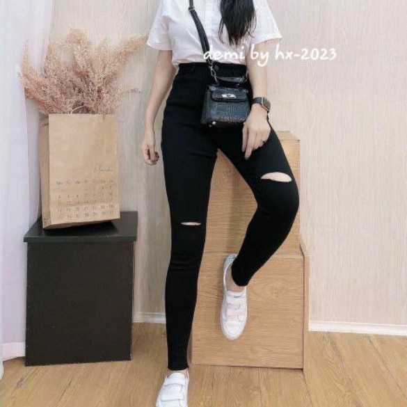 Quần dài skinny vải kaki lưng tôn dáng