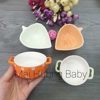 Bát đĩa ăn dặm cho bé bằng sứ