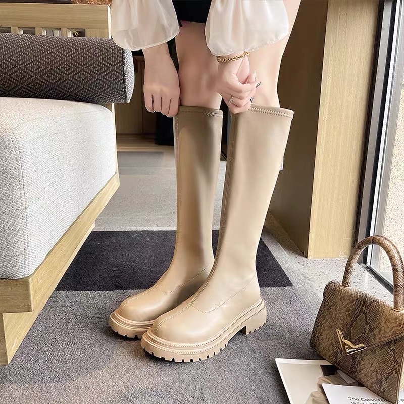 Giày Bốt Đùi Dưới Gối Khoá Sau đế đinh Dày Cao cấp đủ màu full box