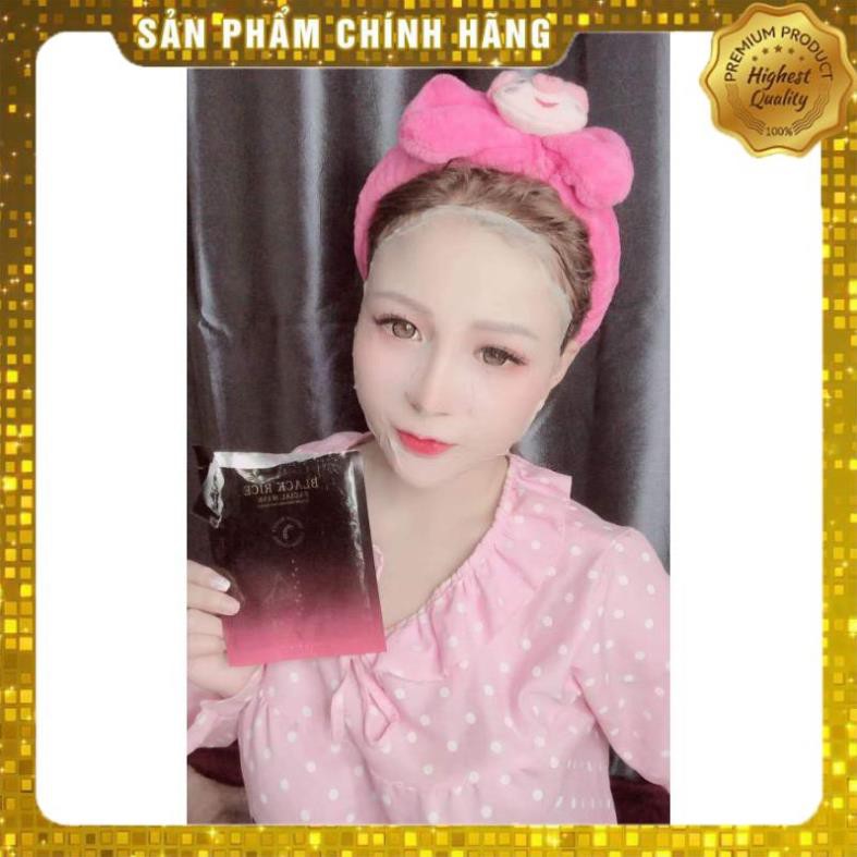 [ HÀNG CAO CẤP]ƯMặt Nạ Gạo Đen, Mặt nạ dưỡng trắng, Mask chống lão hoá da Black Rice Hàn Quốc, Hộp 7 miếng