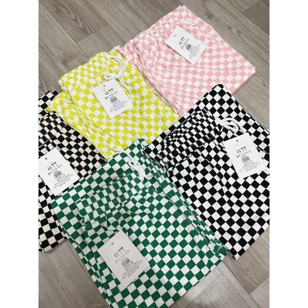 Quần Suông Kẻ Ô Dáng Rộng 5 Màu Cá Tính