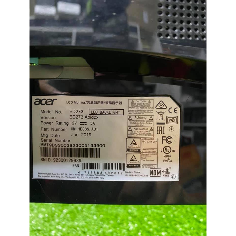 MÀN HÌNH ACER 27IN MÃ ED273 CONG ĐEN 144HZ BH 2022 | BigBuy360 - bigbuy360.vn