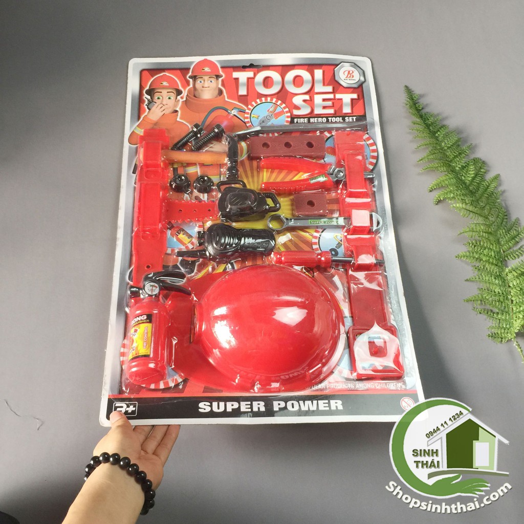 Vỉ đồ chơi lính cứu hỏa - bộ đồ nghề cứu hỏa