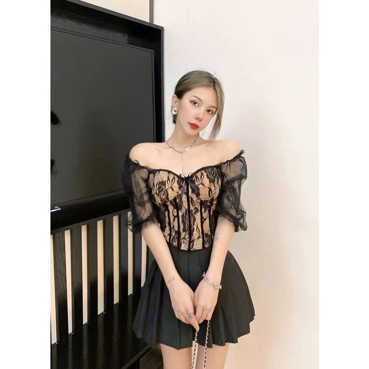 Hàng Mới Về Hàng Mới Về Mới Áo Ren Tay Phồng Thêu Họa Tiết Phong Cách Cổ Điển Thanh Lịch Dành Cho Nữ