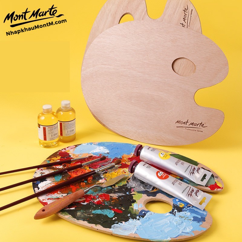 Bảng pha màu gỗ Vuông và Oval Mont Marte/ Transon (Palette) 30x40 cm