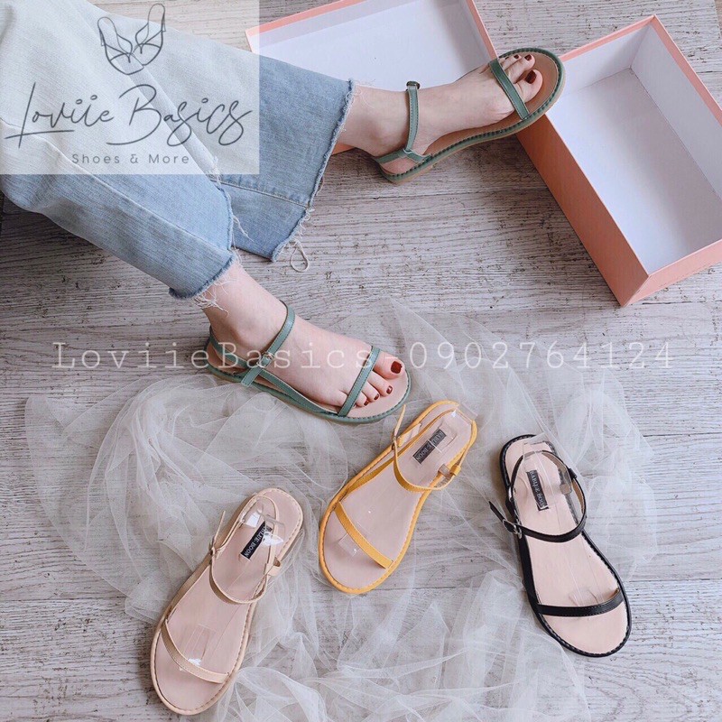 SANDAL NỮ QUAI NGANG LOVIIE BASICS - GIÀY SANDAL NỮ ĐI HỌC DÂY MẢNH THỜI TRANG S190801