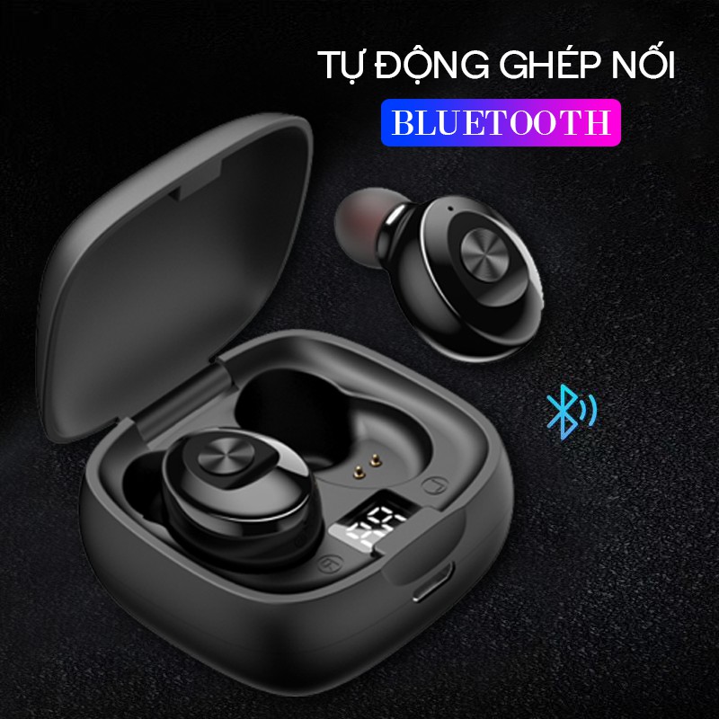 Tai nghe bluetooth 5.0 không dây nhét tai mini thể thao gaming kèm mic chống nước LED hiển thị pin Piman P12