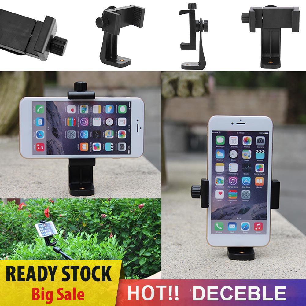 Deceble Tripod Mount Phone Clip Vertical Bracket 360 Degree Rotating Tripod Adapter