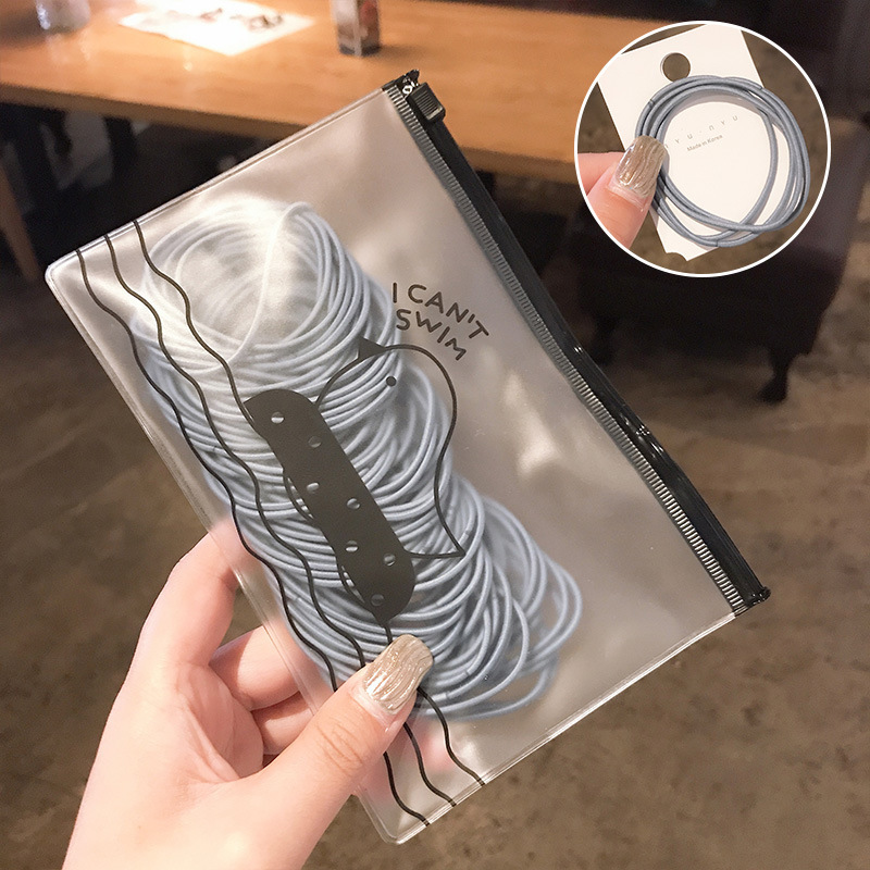 Set 100 Dây Cột Tóc Đơn Giản Phong Cách Hàn Quốc Cho Nữ