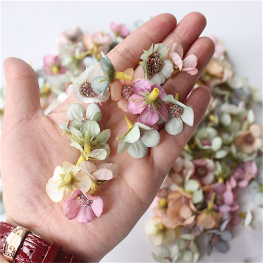 VANES1 100Pcs Artificial Flowers Garland Flower Heads Mini Silk Flowers Wedding for DIY Wreath Headdress Multicolor Home Decoration Daisy Flower