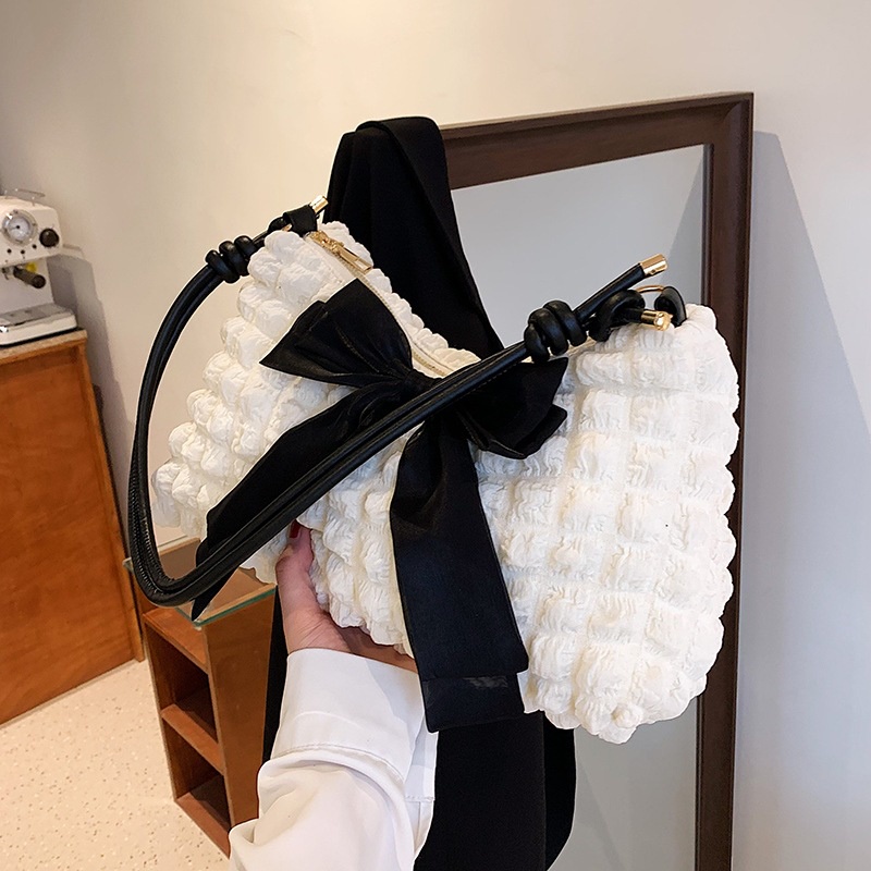 Túi Đeo Chéo Có Khóa Kéo Phối Nơ Phong Cách Hàn Quốc Cho Nữ