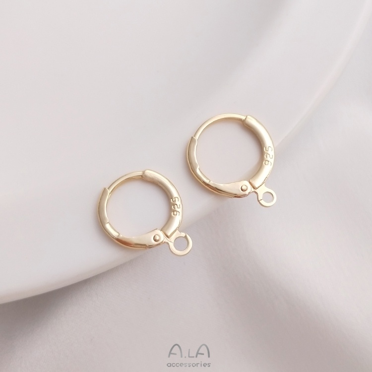 Khuyên Tai Dạng Móc Hình Tròn Bằng Đồng Mạ Vàng 925 14K diy Phong Cách Châu Âu
