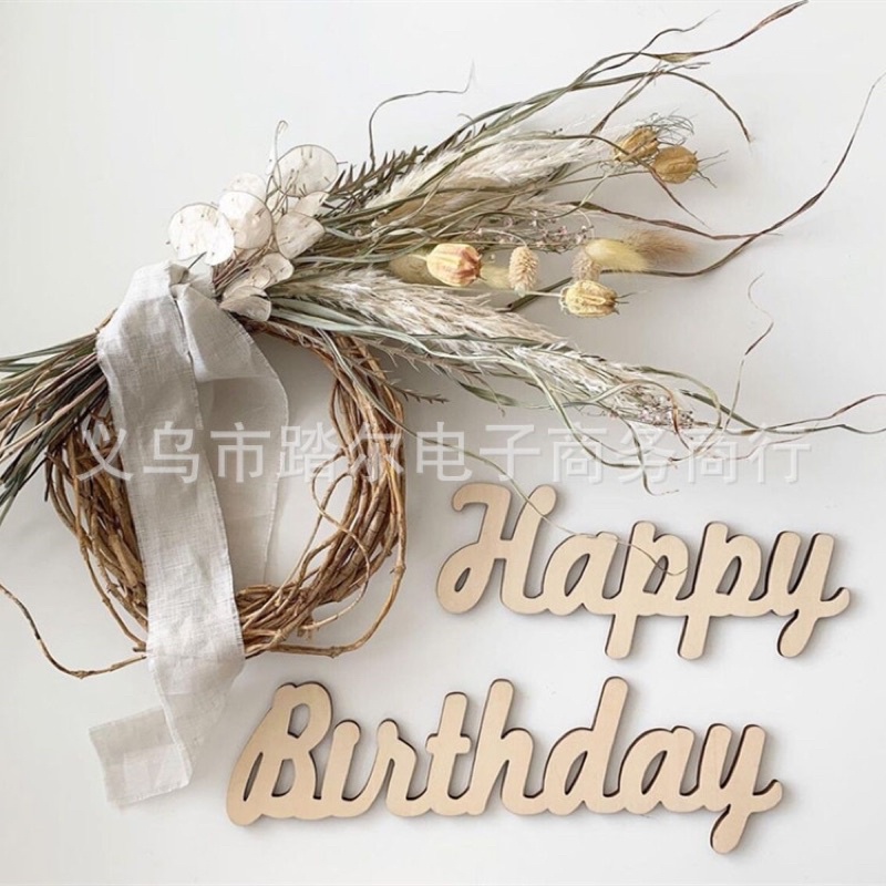 Chữ gỗ sinh nhật Happy Birthday hoặc Happy 100days phong cách Hàn Quốc